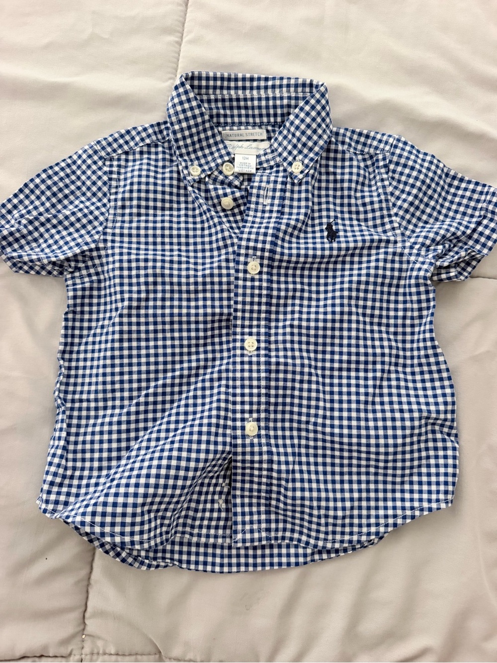 Ralph Lauren Baby Boy's Size 12 Months Cotton Short Sleeve Button Front Shirt